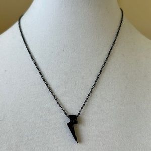 Black Lightning Bolt Necklace